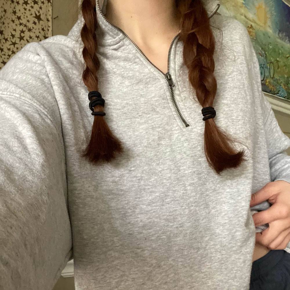 aerie quarter zip in grey